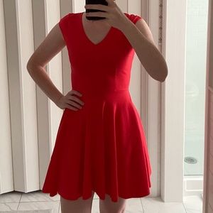 Pink/Red Stretchy Skater Dress